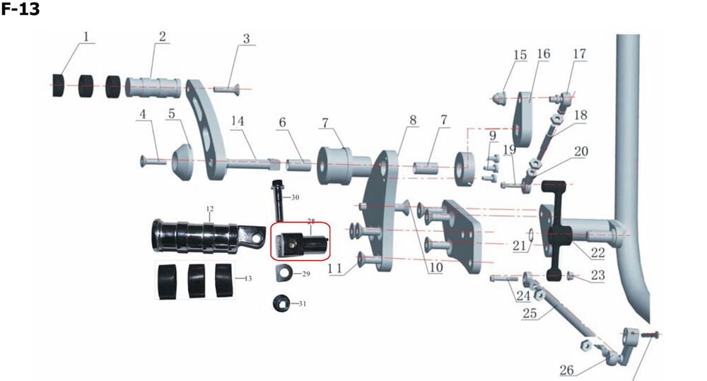 Daytona 250 V Ön Basamak Tutucu Sol