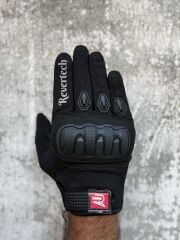 REVERTECH AURA - Siyah / Dokunmatik Ekran Uyumlu Erkek Motosiklet Eldiveni