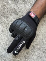 REVERTECH AURA - Siyah / Dokunmatik Ekran Uyumlu Erkek Motosiklet Eldiveni