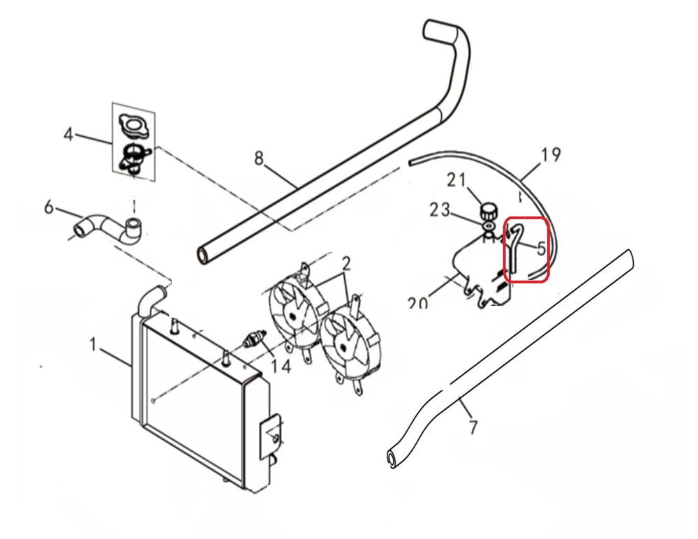 F320 Su Tank Kısa Hortumu