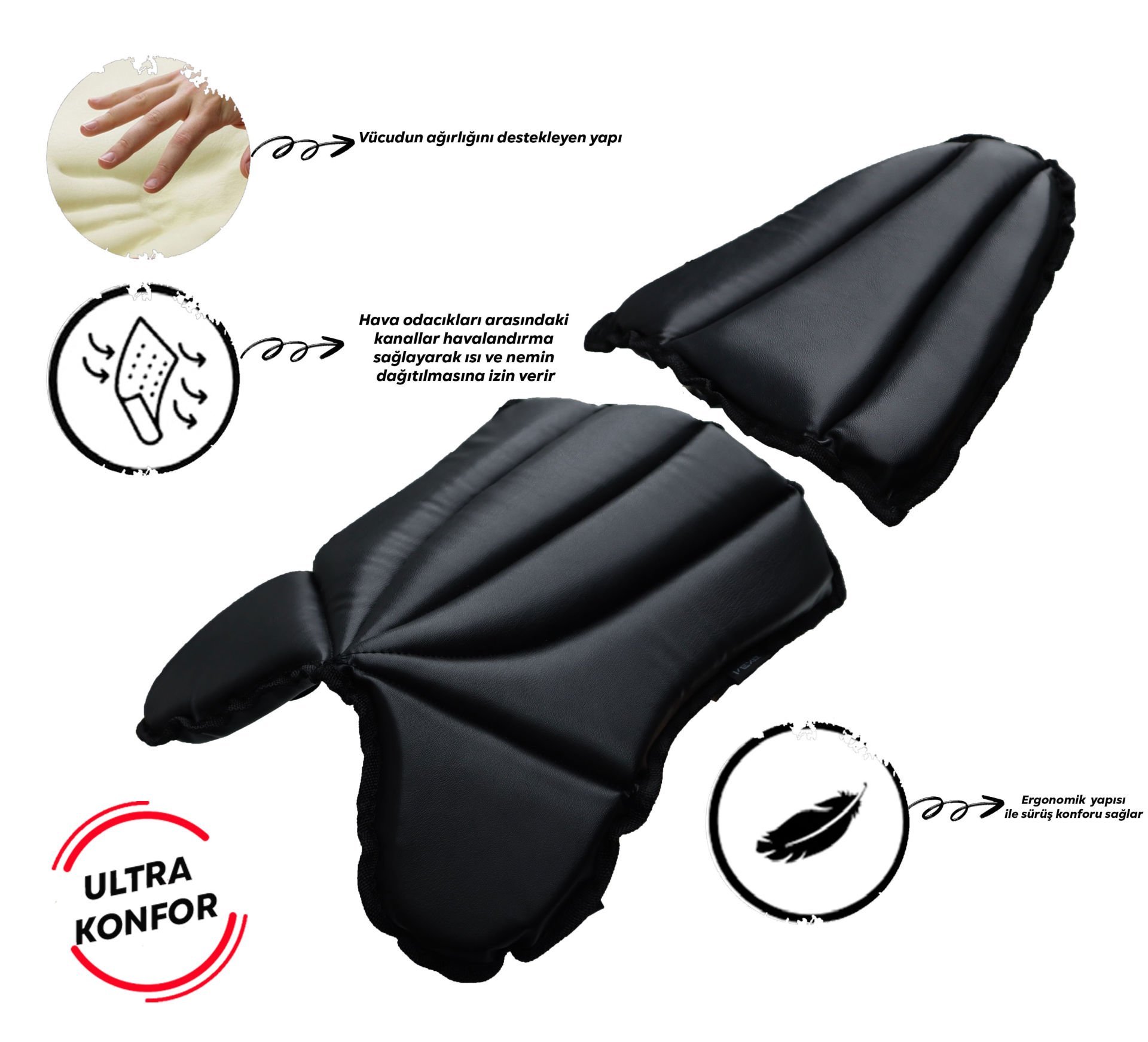 VEXO HAVA DESTEKLİ MOTOSİKLET-SCOOTER KONFOR SELE MİNDERİ TK (UNIVERSAL)