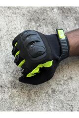 REVERTECH AURA - Siyah Neon / Dokunmatik Ekran Uyumlu Erkek Motosiklet Eldiveni