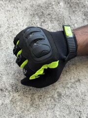 REVERTECH AURA - Siyah Neon / Dokunmatik Ekran Uyumlu Erkek Motosiklet Eldiveni