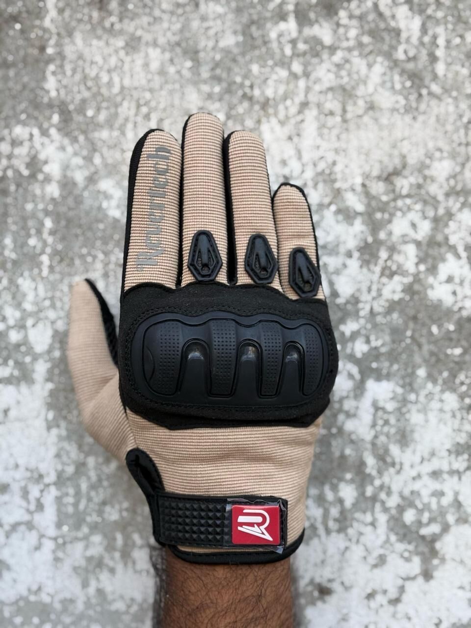 REVERTECH AURA - Krem / Dokunmatik Ekran Uyumlu Erkek Motosiklet Eldiveni