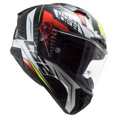 LS2 THUNDER KARBON CHASE BEYAZ-KIRMIZI KASK
