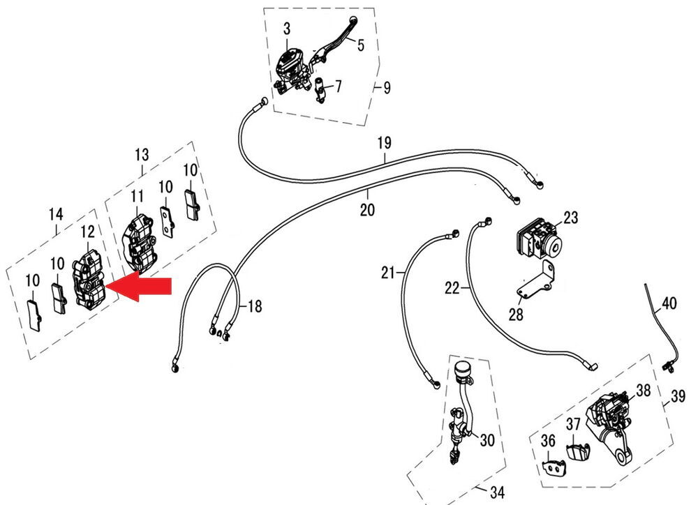 DY 250 Ön Fren Kaliperi Sol