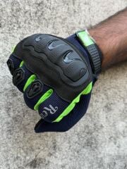 REVERTECH AURA - Lacivert Neon / Dokunmatik Ekran Uyumlu Erkek Motosiklet Eldiveni