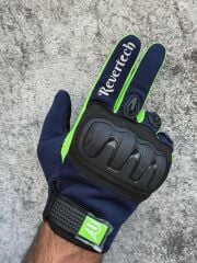 REVERTECH AURA - Lacivert Neon / Dokunmatik Ekran Uyumlu Erkek Motosiklet Eldiveni