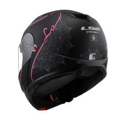 LS2 STROBE 2 LUX MAT SİYAH-PEMBE KASK