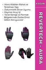 REVERTECH AURA - Pembe / Dokunmatik Ekran Uyumlu Kadın Motosiklet Eldiveni