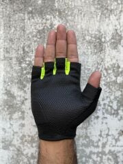 REVERTECH AURA - Siyah Neon / Yarım Parmak - Kaymaz Avuç İçi Özellikli Erkek Motosiklet Eldiveni