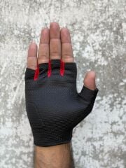 REVERTECH AURA - Kırmızı / Yarım Parmak - Kaymaz Avuç İçi Özellikli Erkek Motosiklet Eldiveni