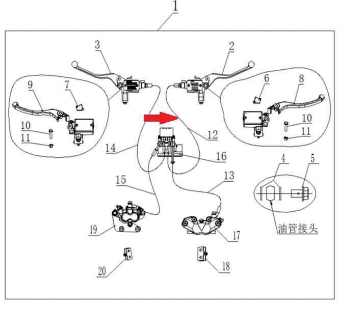 Xsuv 125 Ön Fren Hidrolik Hortumu Dagıtıcıya Gıden