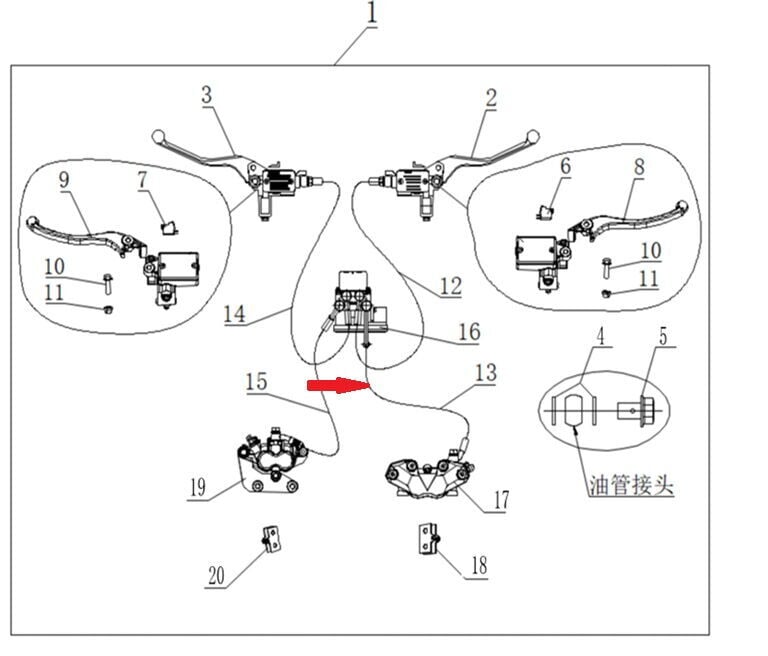 Xsuv 125 Ön Fren Hidrolik Hortumu Kalipere Giden