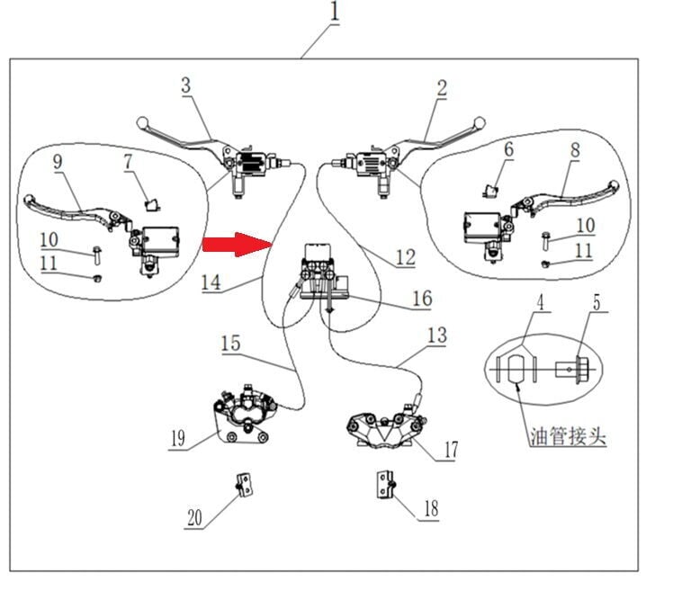 Xsuv 125 Arka Fren Hidrolik Hortumu Dagıtıcıya Gıd