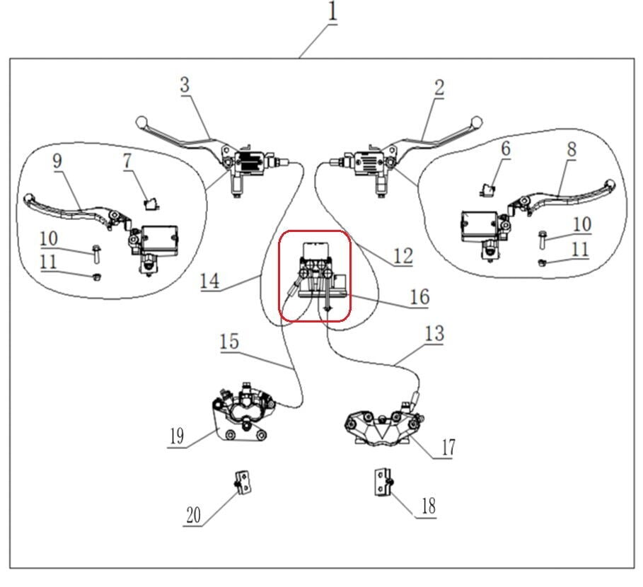 Xsuv 125 Fren Hidrolik Dagıtıcı Orta Merkez