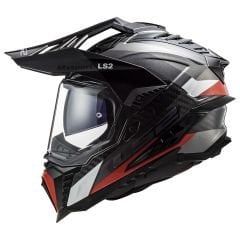 LS2 EXPLORER C KARBON FRONTIER TITANIUM-KIRMIZI KASK Kırmızı - M