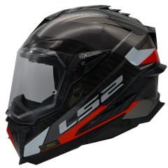 LS2 EXPLORER C KARBON FRONTIER TITANIUM-KIRMIZI KASK Kırmızı - M