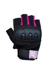 REVERTECH AURA - Pembe / Yarım Parmak - Kaymaz Avuç İçi Özellikli Kadın Motosiklet Eldiveni