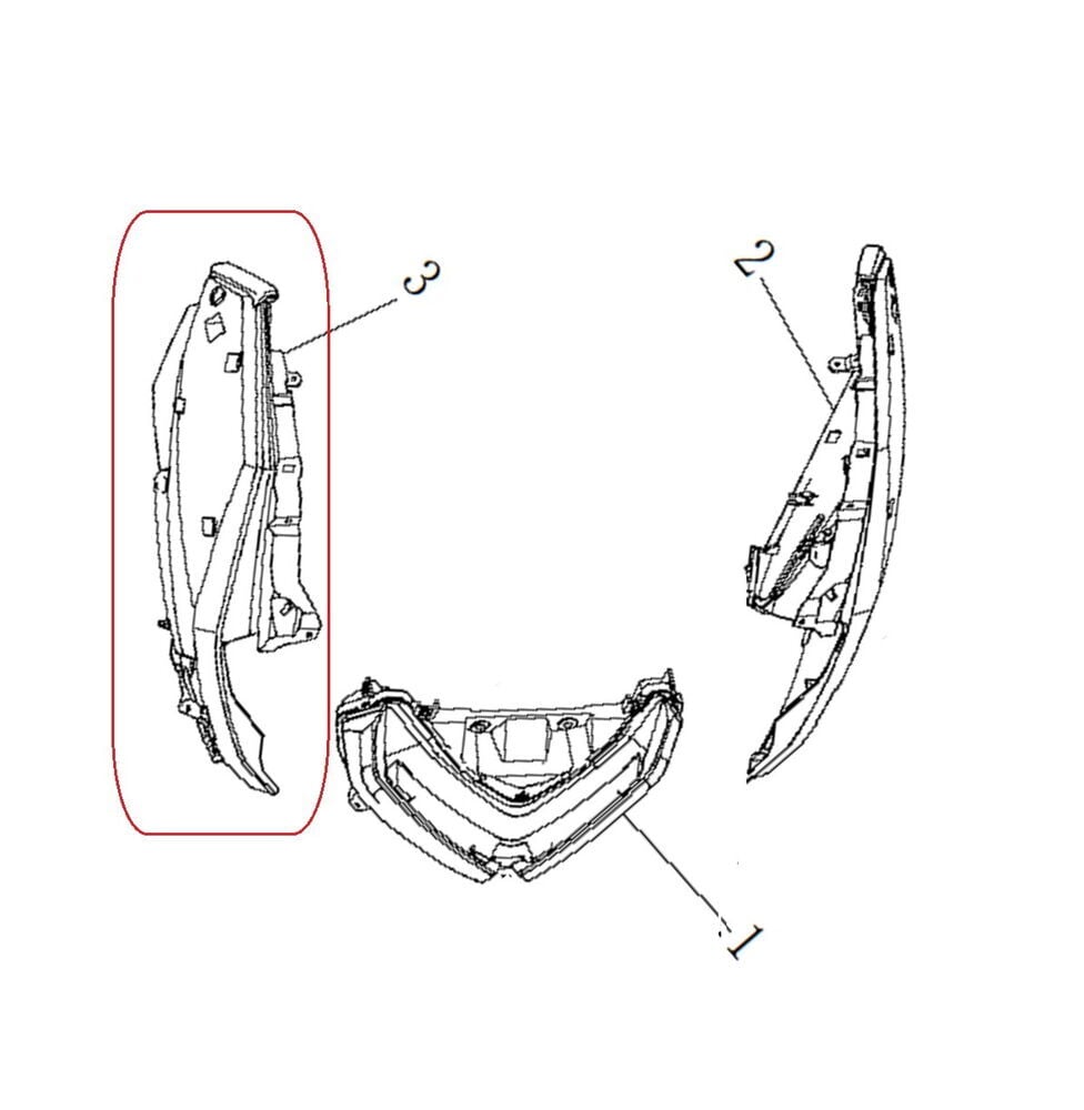Xsuv 125 Far Frenajı Alt Siyah Parça Sol