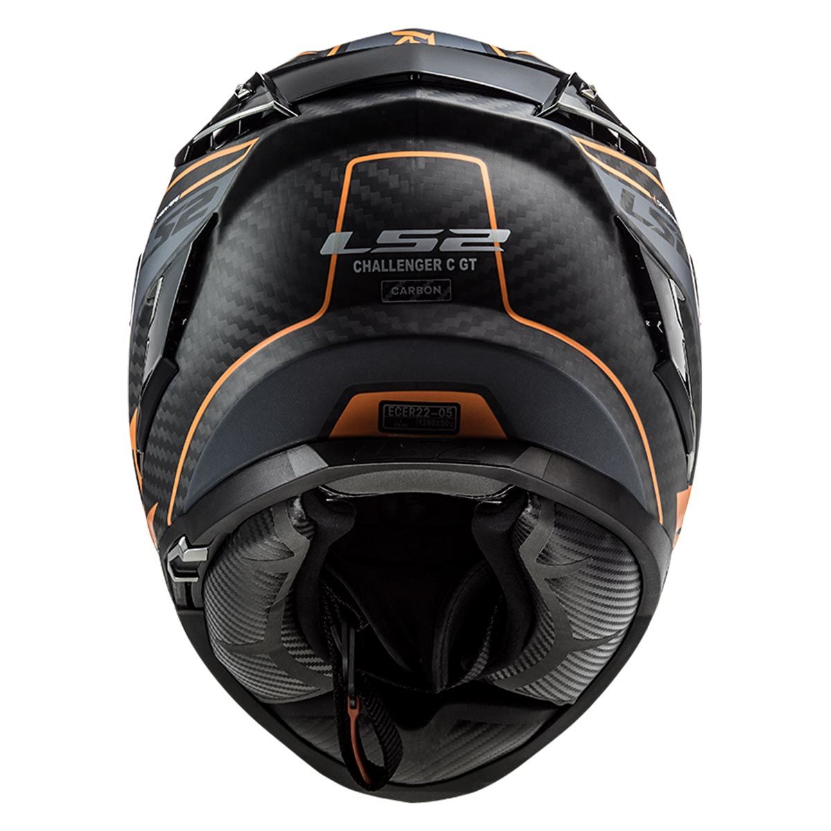 LS2 CHALLENGER C KARBON GRID MAVİ-KARBON-KIRMIZI KASK Turuncu - L