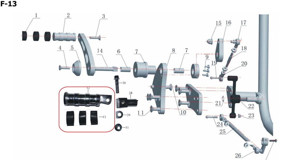 Spyder 350 Vites Pedalı Komple