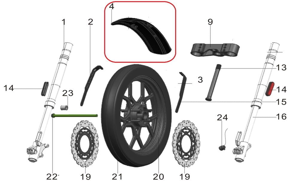 Pılder 250 Ön Çamurluk Siyah