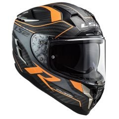 LS2 CHALLENGER C KARBON GRID MAT KARBON-TURUNCU KASK