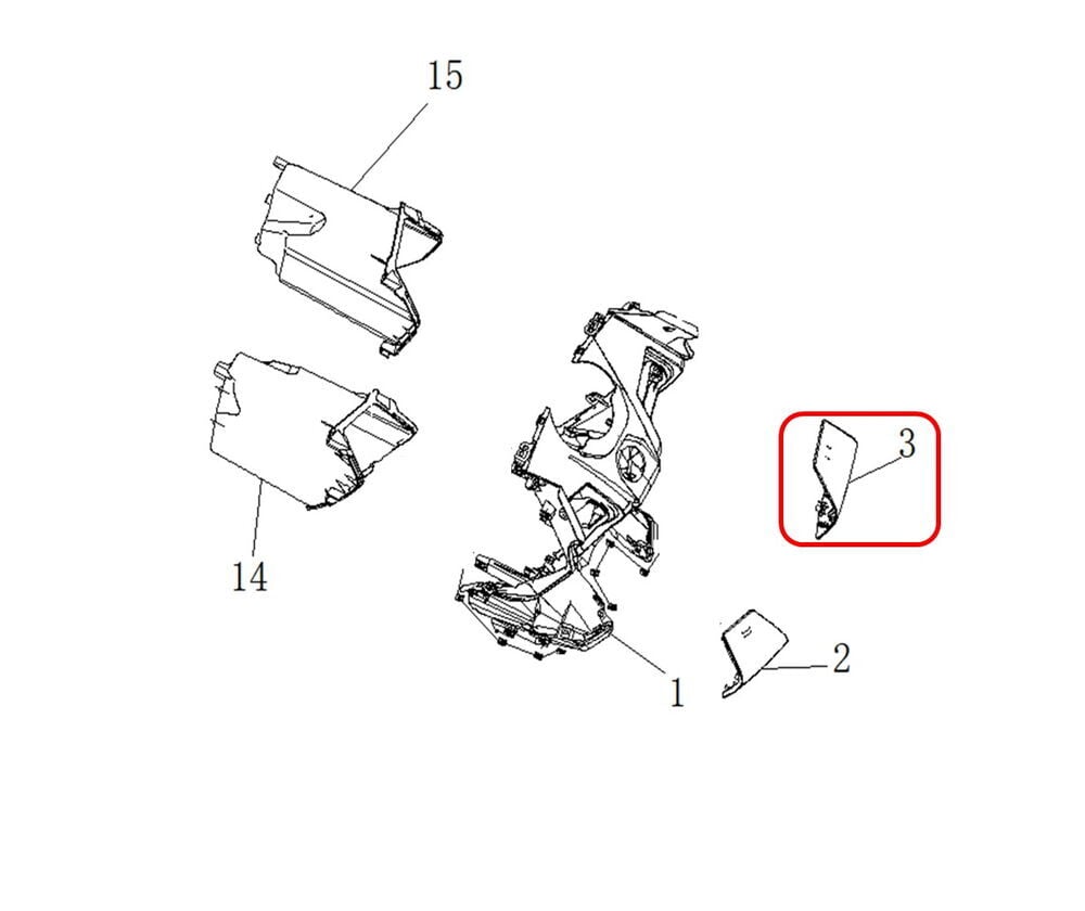 Xsuv 125 Torpido Kapak Dış Grenaj Sağ