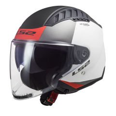 LS2 COPTER 2 URBANE MAT SİYAH-NEON SARI KASK Beyaz-Kırmızı - XS