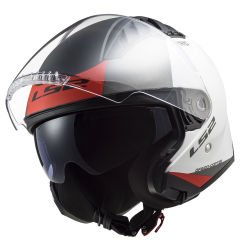 LS2 COPTER 2 URBANE MAT SİYAH-NEON SARI KASK Beyaz-Kırmızı - XS