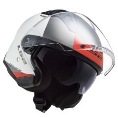 LS2 COPTER 2 URBANE MAT SİYAH-NEON SARI KASK Beyaz-Kırmızı - XS