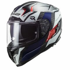 LS2 CHALLENGER C KARBON ALLOY BEYAZ-MAVİ-KIRMIZI KASK Mavi-Kırmızı - L
