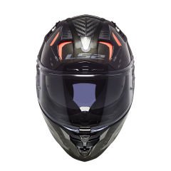 LS2 CHALLENGER C KARBON ALLOY BEYAZ-MAVİ-KIRMIZI KASK Siyah-Gri - M