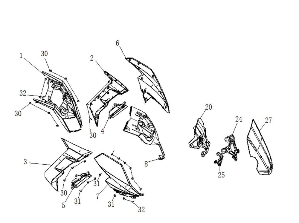 Xsuv 125 Sele Altı Grenaj Sol Mat Gri