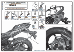 KAPPA KLXR364 YAMAHA XJ6 - XJ6 DIVERSION - XJ6 DIVERSION F600 (09-15) YAN ÇANTA TAŞIYICI
