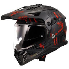 LS2 PIONEER 2 CRAZY SİYAH-GRİ-KIRMIZI KASK