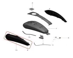 Pılder 250 Benzin Depo Granaj Siyah Sol