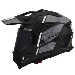 LS2 PIONEER 2 HILL MAT SİYAH-BEYAZ KASK