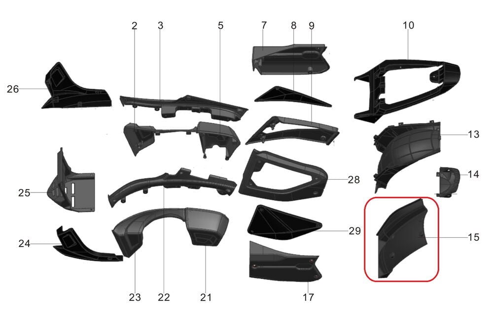Pılder 250 Arka Çamurluk Üst Granajı