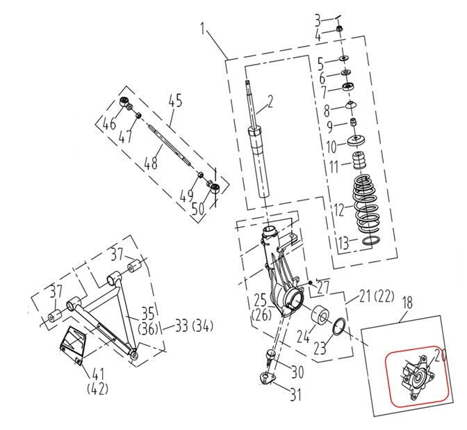 F320 Ön Teker Flanş Sol