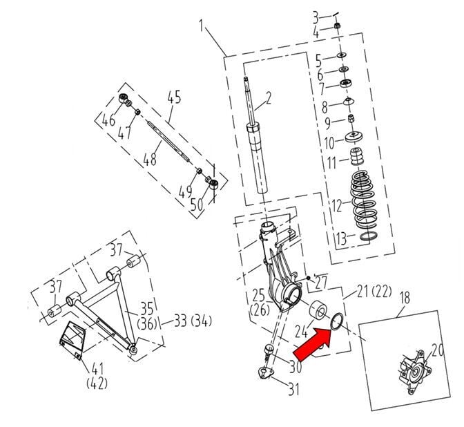 F320 Ön Teker Taşıyıcı Keçesi