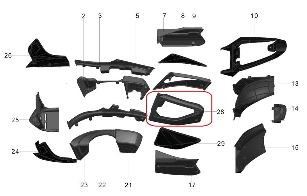 Pılder 250 Yan Kapak Çerçevesi Sol
