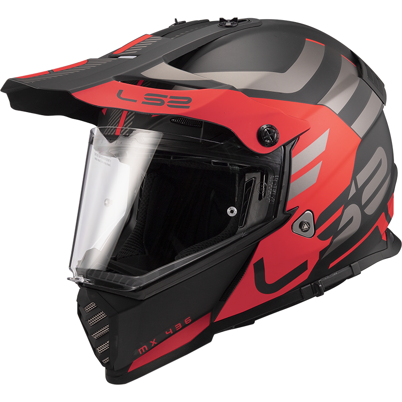 LS2 PIONEER EVO ADVENTURER MAT SİYAH-KIRMIZI KASK
