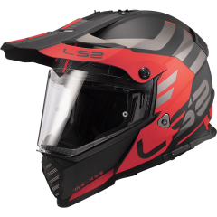 LS2 PIONEER EVO ADVENTURER MAT SİYAH-KIRMIZI KASK