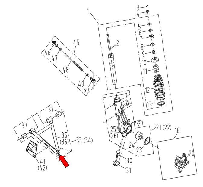 F320 Ön Alt Salıncak Sağ