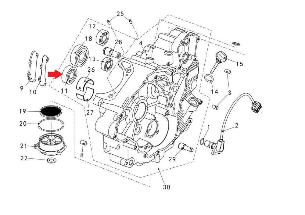 Promax 650L Sol Blok Rulman 6303