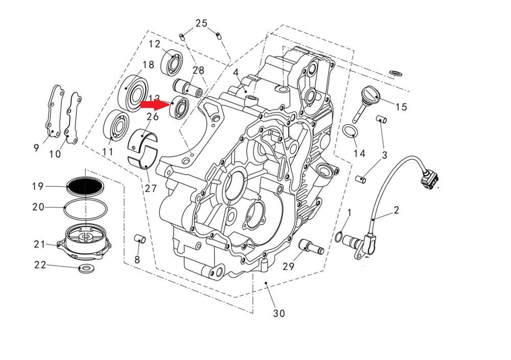 Promax 650L Sol Blok Rulman 6202