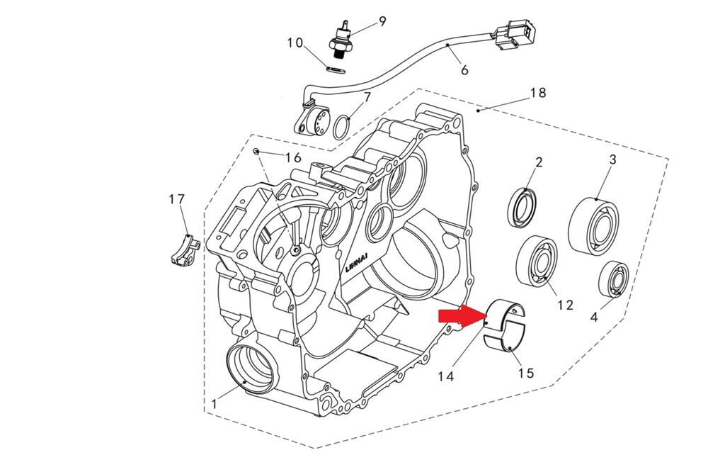 Promax 650L Sağ Kartel Krank Yatagı Üst Kırmızı