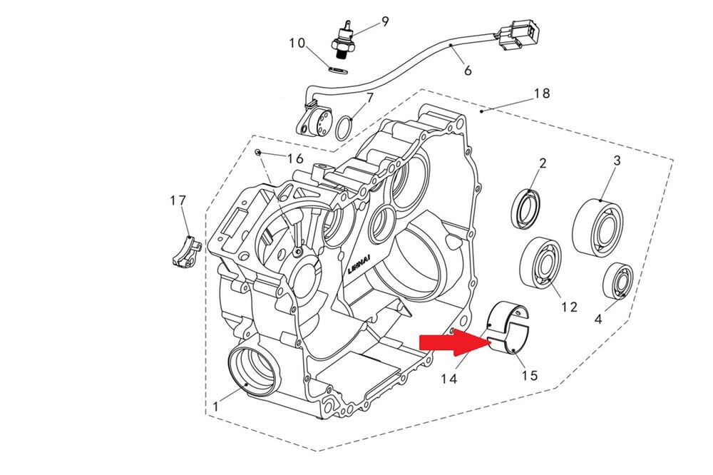 Promax 650L Sağ Kartel Krank Yatagı Alt Kırmızı